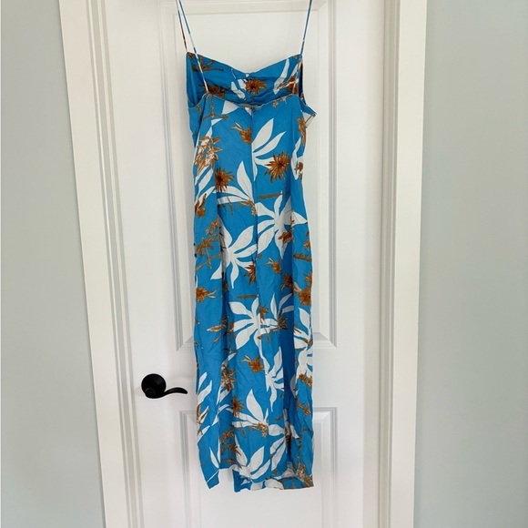 Zara Blogger Fav Cut Out Printed Linen Blend Maxi Dress Size L - Picture 8 of 10